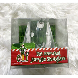 Elf Mr Narwhal Acrylic Shot Glass Toothpick Holder NEW Party Christmas